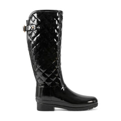 Women's Refined Adjustable Quilted Slim Fit Tall Rain Boots