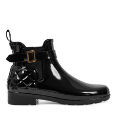 Women's Quilted Gloss Refined Slim Fit Chelsea Boots