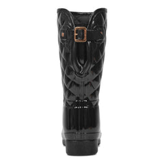 Women's Adjustable Quilted Refined Slim Fit Short Rain Boots